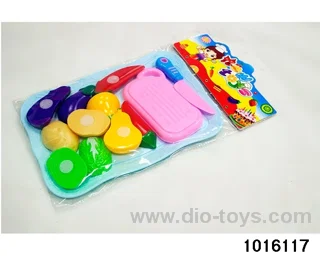 Vegetable cut and paste toys in PP bag with header