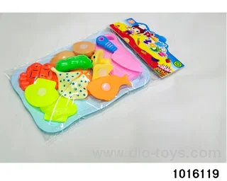 Seafood and vegetable cut and paste toys in PP bag with header