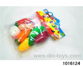 Vegetable cut and paste toys in PP bag with header