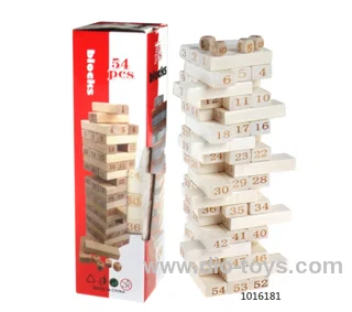 54 pcs wooden Jenga toy in window box