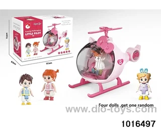 Gliding small helicopter in color box