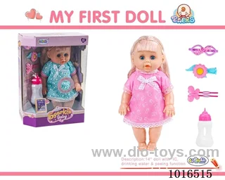 14 inch doll with 12 sound IC + Accessories  2color mixed loading in window box