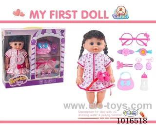 14 inch doll with 12 sound IC + Accessories  2color mixed loading in window box