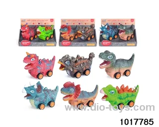 2PCS Sliding enamel dinosaur car in display box