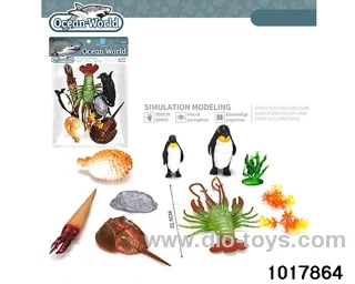 10pcs Marine Animals in PP bag with header