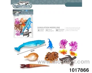 10pcs Marine Animals in PP bag with header