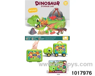 Dinosaur scene set in window box