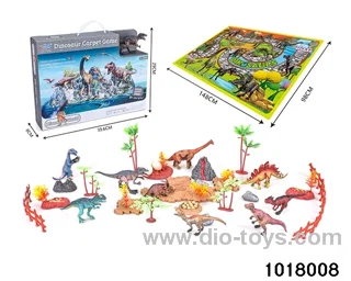 44pcs Dinosaur scene in color box