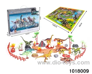 44pcs Dinosaur scene in color box