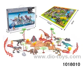 44pcs Dinosaur scene in color box