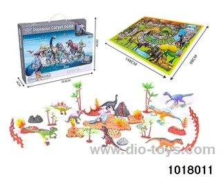 44pcs Dinosaur scene in color box