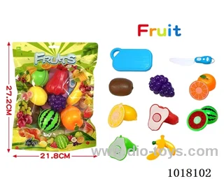 16pcs Fruit cutting toy in Self-supporting zipper bag