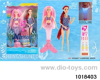 13-inch light music doll set in window box