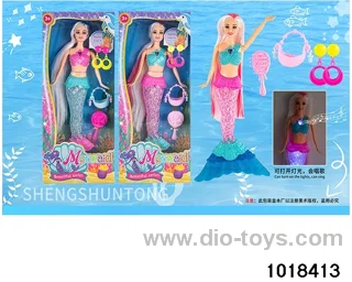 14-inch light music doll set in window box