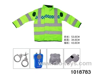 Police suit with walkie talkie in PP bag with header