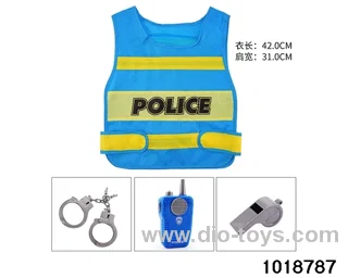 Police suit with walkie talkie in PP bag with header