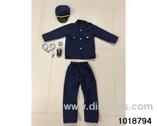 Police suit with walkie talkie in PP bag with header