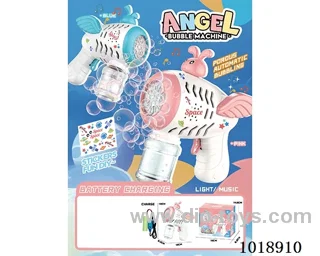 10-hole bubble gun with light&music  include battery 2color mixed loading in color box