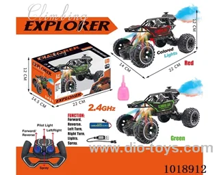 2.4G 4ch RC car with light&spray include battery 2color mixed loading in window box