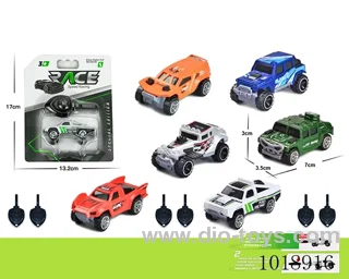 Ejection simulation car 6color mixed loading in Blister card