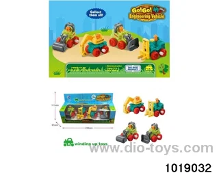 Wind-up engineering vehicle（4pcs）in windoow box