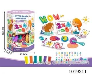 letters and numbers colored mud in window box