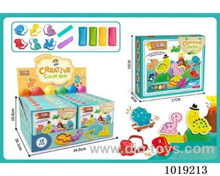 12pcs dinosaur Colored mud in display box