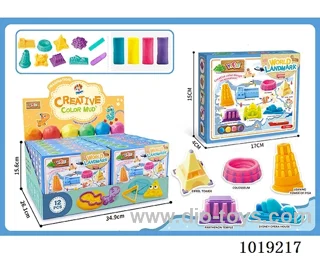 12pcs word landmsrk colored mud in display box