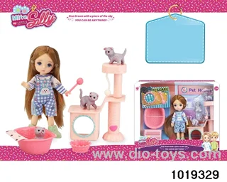 5 inch doll set in window box