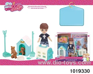 5 inch doll set in window box