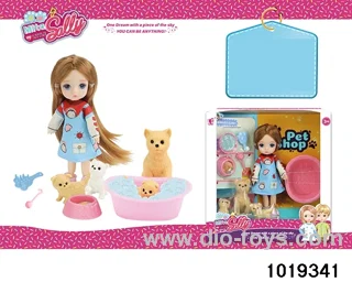 5 inch doll set in window box