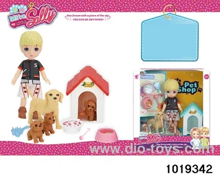 5 inch doll set in window box