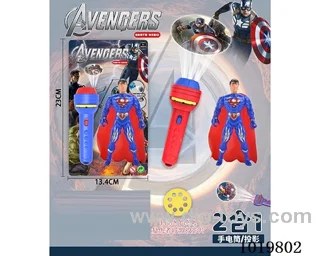 Projection flashlight with Superman strap lamp