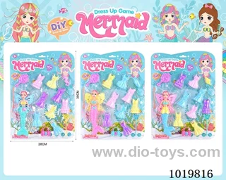 doll toys 3sets mixed loading in blister card