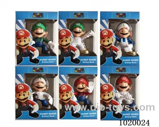 4.5inch mario doll with light 6sets mixed loading in window box