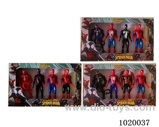 4pcs 8.5inch Spiderman with light 3sets mixed loading