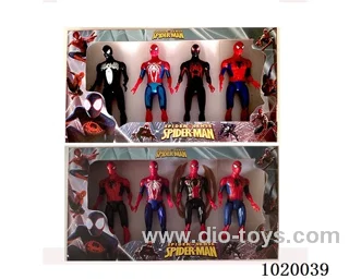 4pcs 8.5inch Spiderman with light 2sets mixed loading