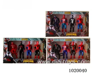4pcs 8.5inch Spiderman with light 3sets mixed loading