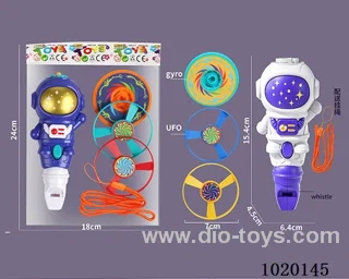 Flying saucer&gyro&whistle in opp bag