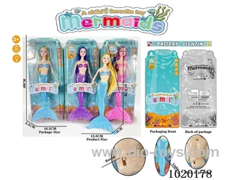 13.5inch 18cm barbie with light 3color mixed loading in blister card