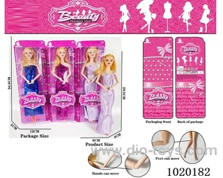 11.5inch 11-joint barbie doll 3sets mixed loading in blister card