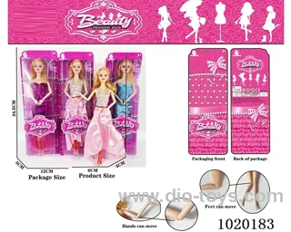 11.5inch 11-joint barbie doll 3sets mixed loading in blister card