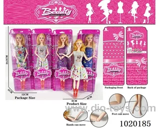 11.5inch 11-joint barbie doll 4sets mixed loading in blister card