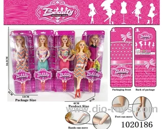 11.5inch 11-joint barbie doll 4sets mixed loading in blister card