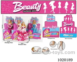 11.5inch 11-joint barbie doll 3sets mixed loading in blister card