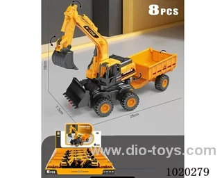 8pcs Inertial engineering vehicle in display box