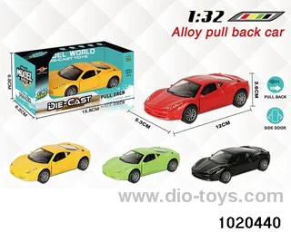 1:32 alloy pull back car in window box