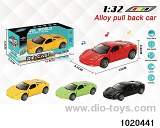 1:32 alloy pull back car W L/M in window box