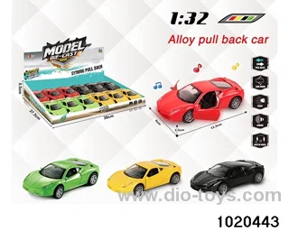 1:32 alloy pull back car W L/M in display box