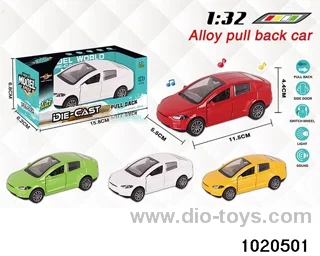 1:32 alloy pull back car W L/M in window box